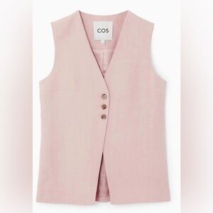 COS  Longline Linen-Blend Vest - Pink Sz 2